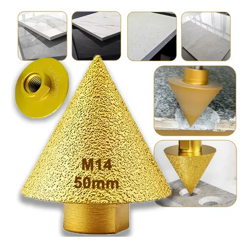 Broca Cônica Chanfro Diamantada 50mm Para Azulejo E Mármore