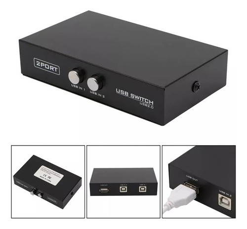 Switch Hub Abs 2 Portas Usb2.0 Tipo - B Impressora
