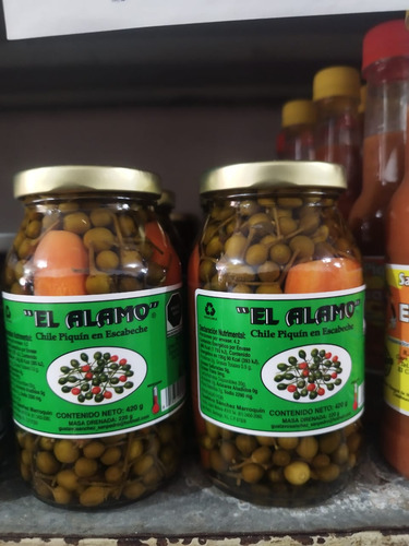 Chiles Piquin En Escabeche El Alamo 420 Gr C/u
