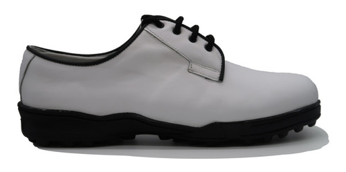 Zapato Golf Americano 100% Cuero Blanco Y Vivo Negro