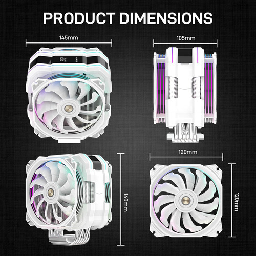 Alseye M120d Mais Refrigerador De Cpu Com Exibição De Temper