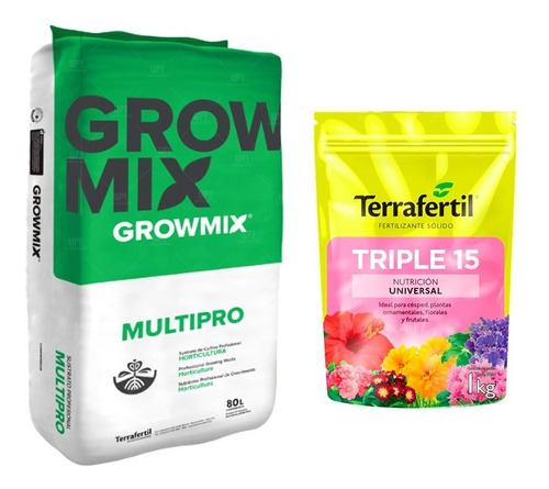 Sustrato Growmix Terrafertil Multipro 80lts Con Triple 15