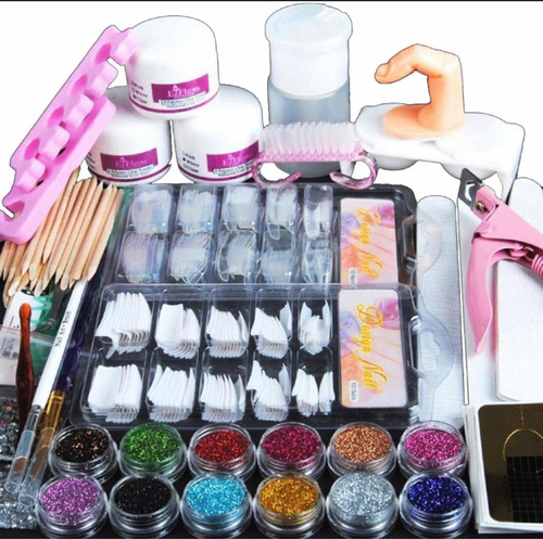 Kit De Uñas Acrilicas Completo Manicure Arte