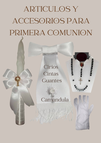 Kit Primera Comunión Niño (cirio+cinta+camándula+guantes)