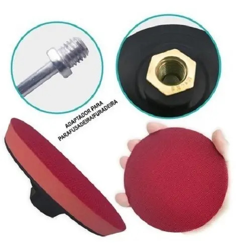 Suporte Disco Lixa Prato Lixadeira Politriz 5pol 125mmv Cor Vermelho