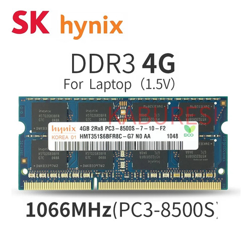 Memoria Para Portátil Ddr3 4g 1066, Original Hynix Ddr3 4g