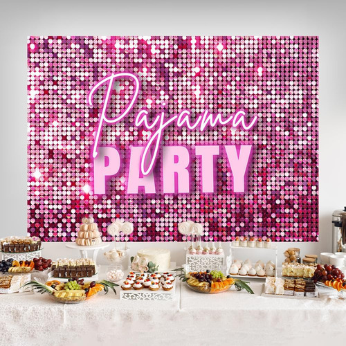 Fondo De Fiesta De Pijama 7 X 5 Pies Color Rosa Brillante
