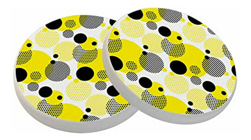 Posavasos Amarillos Absorbentes, Set De 2, Diseño Moderno