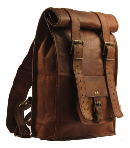 Dezire Mochila Vintage Cuero Para Hombre Rollo Universitaria