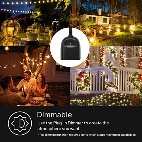 Kasa Outdoor Smart Dimmer Plug, Ip64 Plug-in Dimmer Para Cad