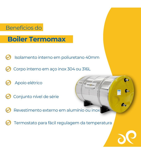 Boiler Reservatório Térmico 500 Lts 304 + 3 Placas 200x100cm