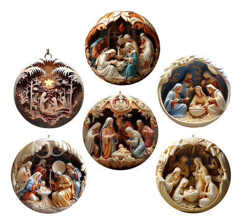 Colgante De Bendición De Nacimiento Acrílico Navideño De 3d