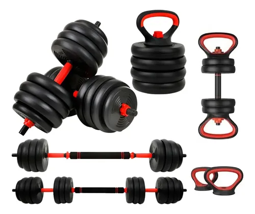 Kit Halter 6 Em 1 Musculação Até 20kg Ajustável Anilha