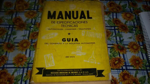 Manual De Especificaciones Tecnicas Y Guia Del Comercio 1972