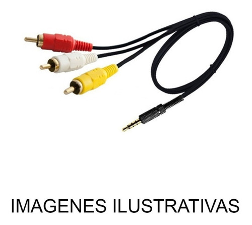 Imagen 3 de 6 de Cable De Audio Y Video - Plug 3.5 St M A 3 Rca M 1.8m - Dvd