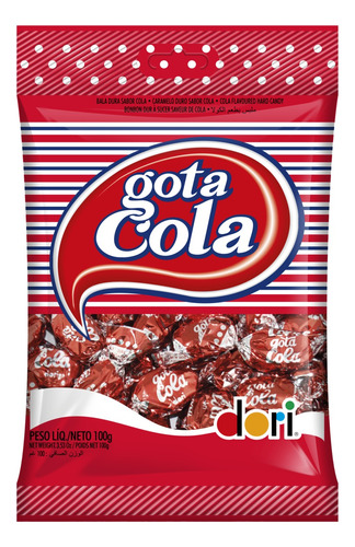 Bala Dori Gota Cola cola sem glúten 100 g 
