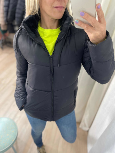 Imagen 2 de 10 de Campera Puffer Forrada En Piel The Big Shop