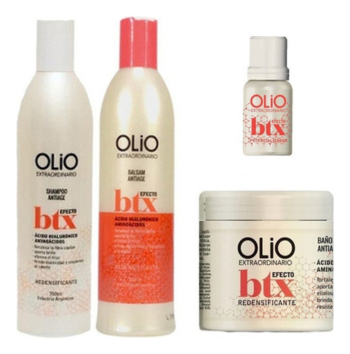 Kit Tratamiento Btx Shampoo + Enjuague + Baño + Ampolla Olio