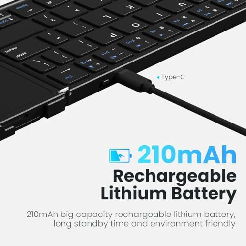 Teclado Bluetooth Plegable Con Teclado Numérico, Sin Costura