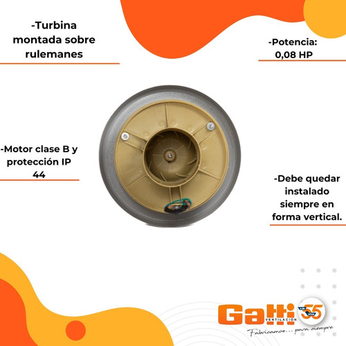 Imagen 5 de 9 de Extractor De Aire Satelital 10 Cm Sombrero Chapa Baño/cocina