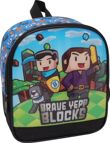 Mochila Gamecraft Infantil Rodinha Com Lancheira Estojo Jogo Cor Preto