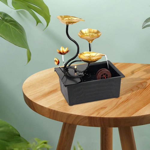 Adorno De Fuente De Agua De Pequeño En Cascada Usb Con Luz