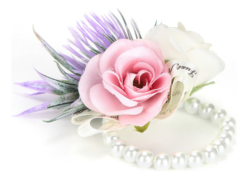 Ramillete Muñeca Flor Novia Dama De Honor Perla Artificial