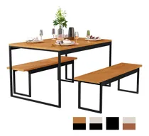 Comprar Conjunto Mesa De Jantar Com 2 Bancos Estilo Industrial