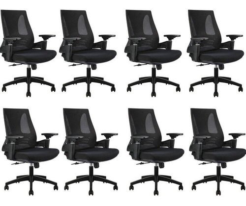 Kit Com 8 Cadeiras Office Diretor Toledo Com Braços 3d Nr17