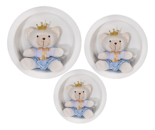 Trio De Urso Para Nicho Decoração Quarto De Bebê Três Ursos