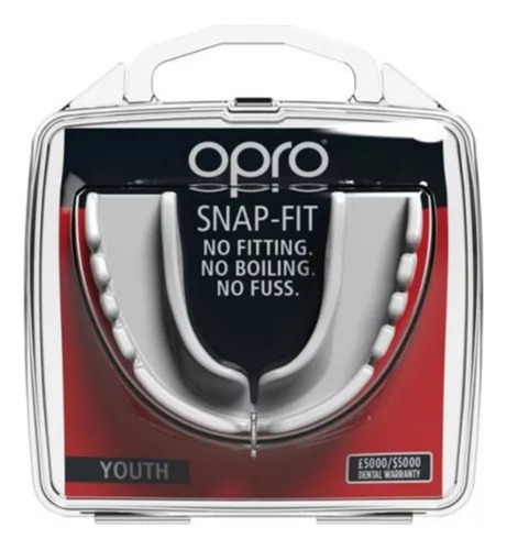 Protector Bucal Junior Y Senior Snap Fit Opro Color Blanco Junior Sabor Sin Sabor