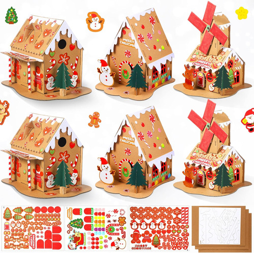 6 Sets Kit De Manualidades Navideñas Kit De Casa De Pan De J