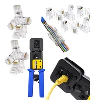 Comprar Alicate Crimpar Rj45 Cabo De Rede Vazado + 20 Conectores