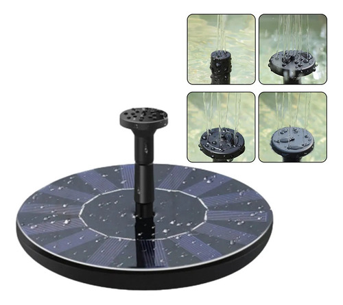 Chafariz Passaros Jardim Peixe Decoração Fonte Energia Solar Cor Preto