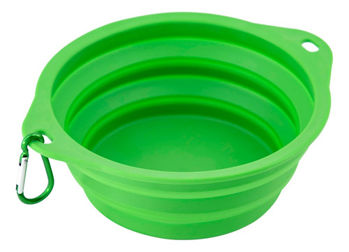 Plato Comedero Para Perro Plegable 16x12x6cm Mr Wuff Color Verde