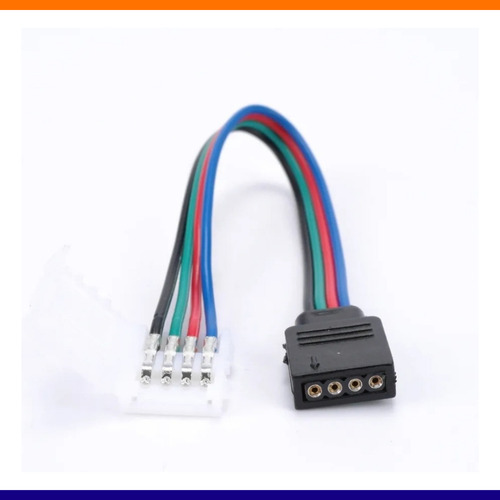 Kit 10 Cabo Conector Fita Led Rgb 5050 3528 C 4 Pinos Macho Tensão De Operação 12v 12v