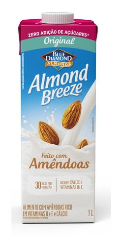 Bebida De Amêndoas Almond Breeze Original Zero Açucar 1l