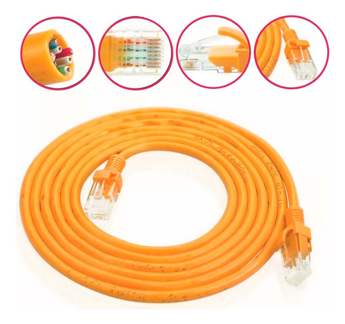 Cable Internet Red Rj45 Data 15 Metros Cat6 Pc Laptop Router