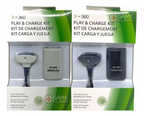 Kit Carga Y Juega Para Control Xbox 360 Cable Y Pila
