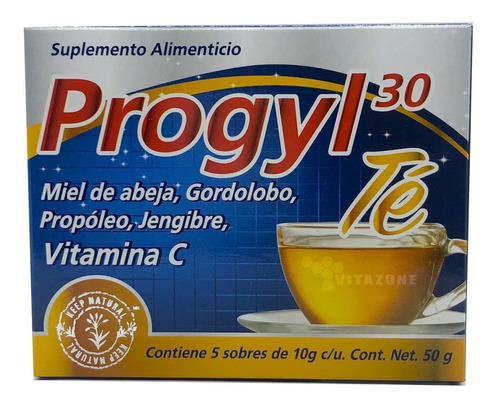 Progyl 30 Té 5 Sobres Vitamina C Propóleo Jengibre Miel Sabor Miel De Abeja