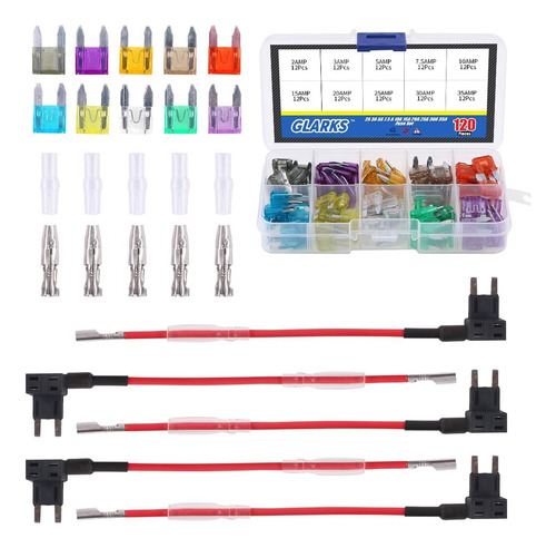 Glarks 12v 5 Pack Car Add-a-circuit Fusible Tap Adaptador Mi