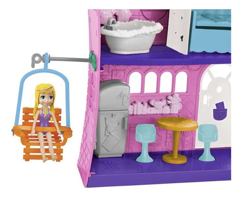 Boneca Polly Pocket Casa Do Lago Da Polly Com Acessórios