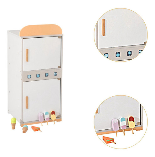 Juego De Refrigerador De Madera Para Niños, Juego De
