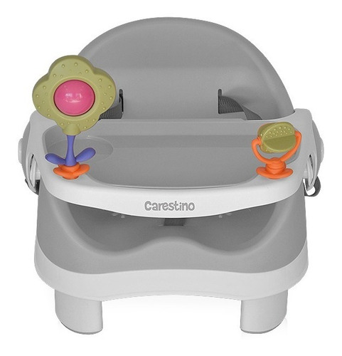Silla De Comer Booster Gris Bebé Doble Altura Carestino