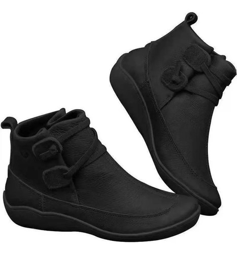 Botas De Cuero Para Mujer A Prueba De Agua V-retro