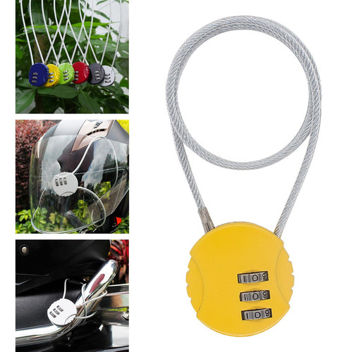 4 Equipaje De Viaje Con Cable De Acero Retráctil Amarillo
