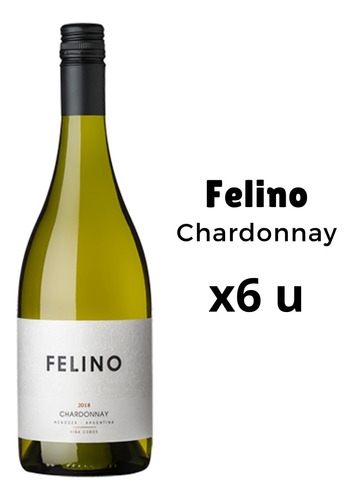 Caja X6 Vinos Felino Chardonnay, Viña Cobos Blanco 750ml