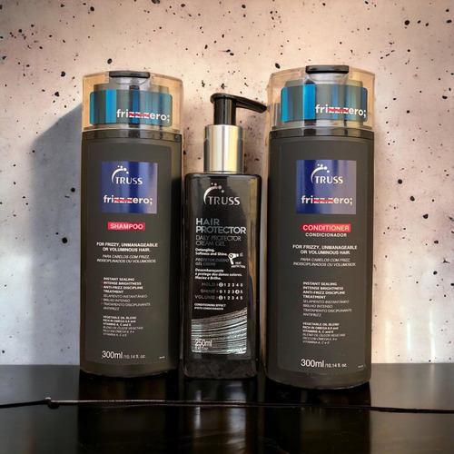 Frizz.zero Shampoo Condici 300ml +hair Protector 250ml Truss