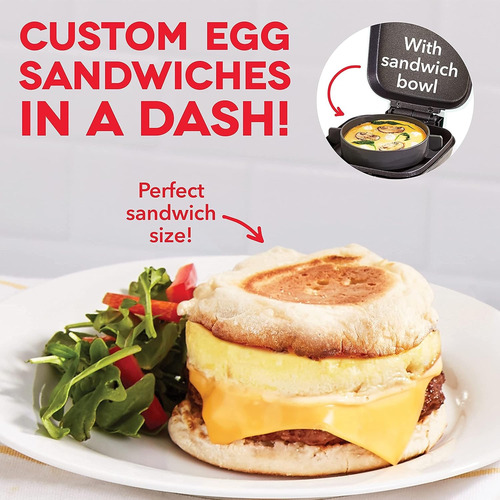 Dash - Cocinadora De Huevos Deluxe Bite Maker Negro