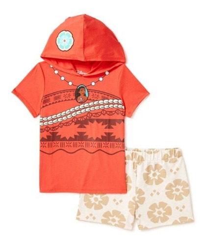 Conjunto Moana Disney Para Niña Short Y Franela Talla 8